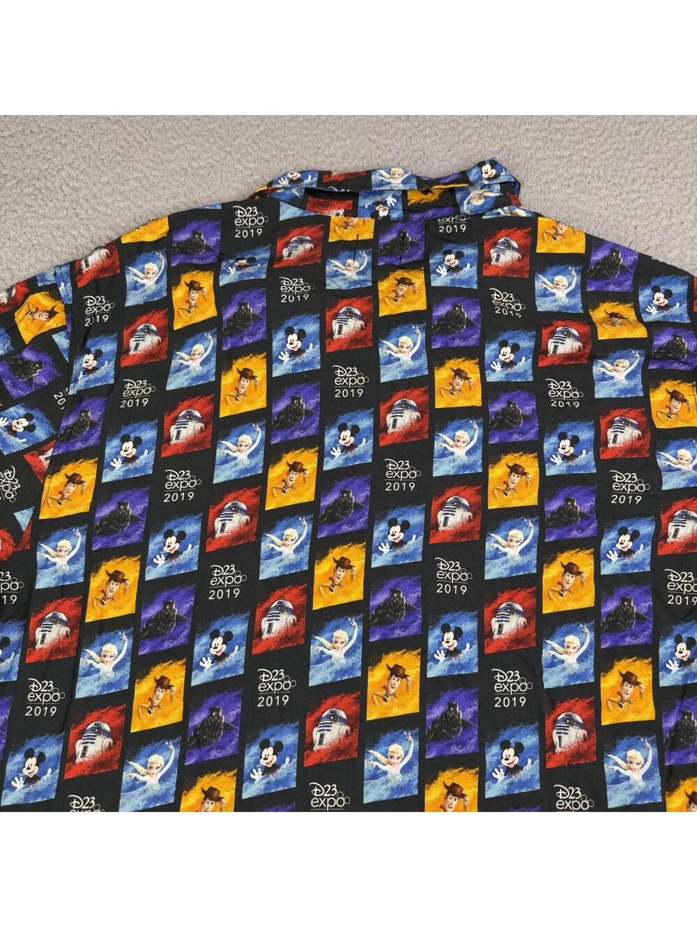 Disney D23 Expo 2019 Hawaiian Shirt XL Mickey Star Wars Pixar - Picture 4 of 11